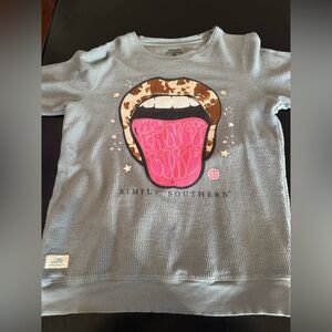 simply southern- “We Fancy Like” crew neck- size small- grey